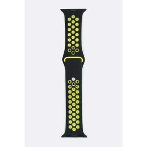 38mm 2 Tone Silicon Apple Watch Compatible Band - Black/Yellow